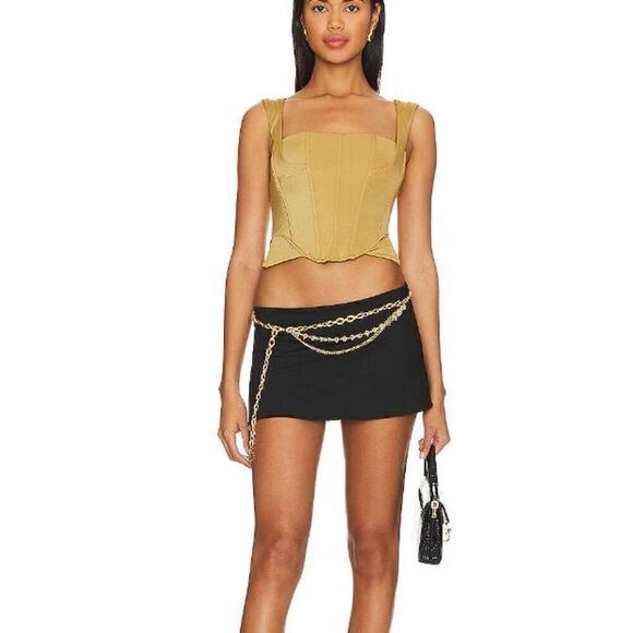 Free People We are HAH Revolve NWT Knock Out Top Corset Shroom Size M - Picture 3 of 6